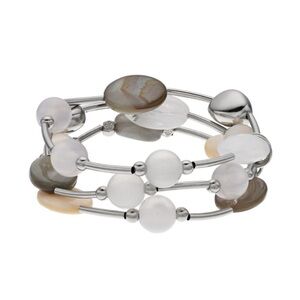 Color Shell Composite & Bead Stretch Bracelet